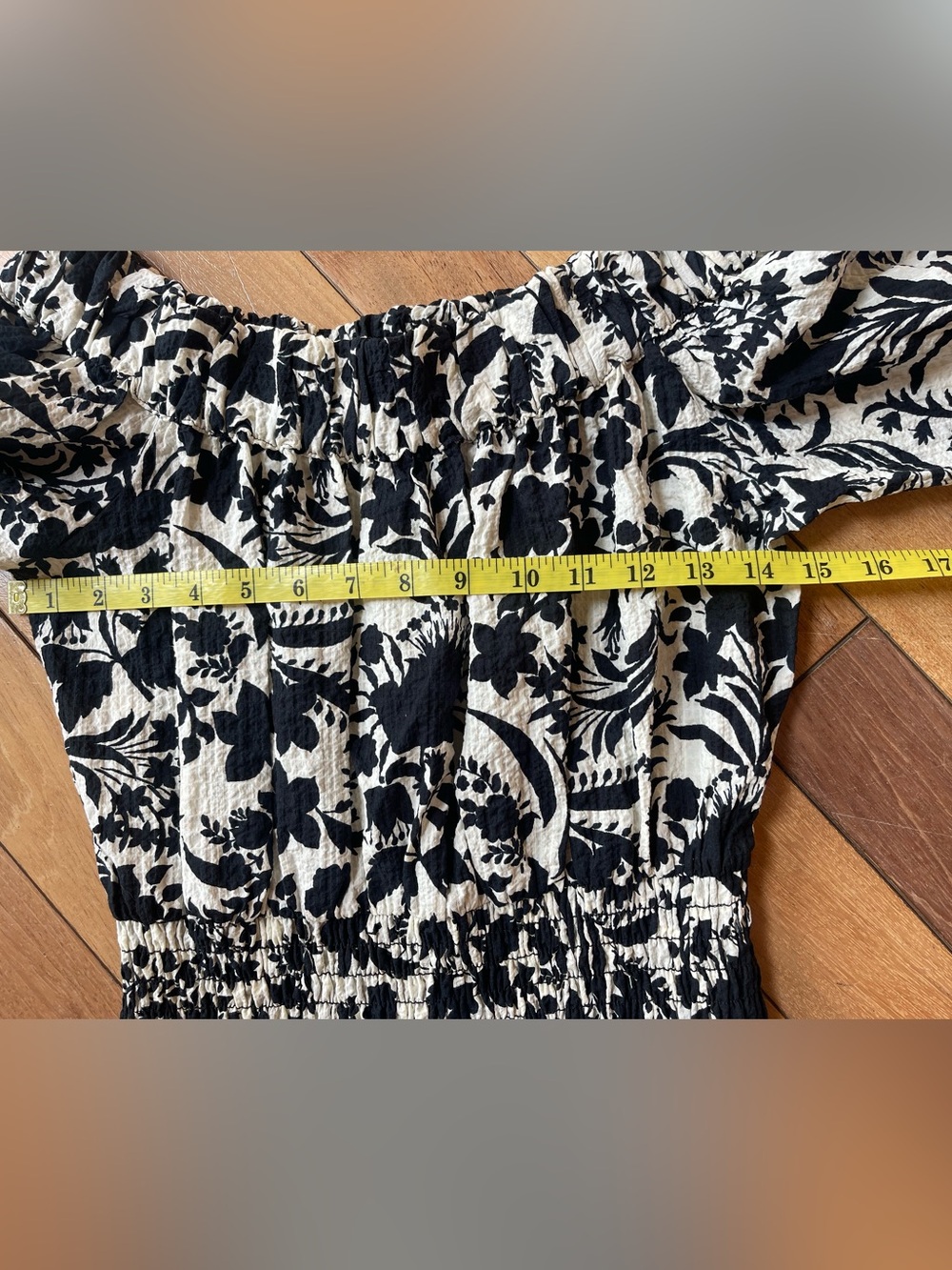 MISA Los Angeles Marta Flora Negra Floral Smocked Off Shoulder Mini Dress XS - Picture 11 of 14